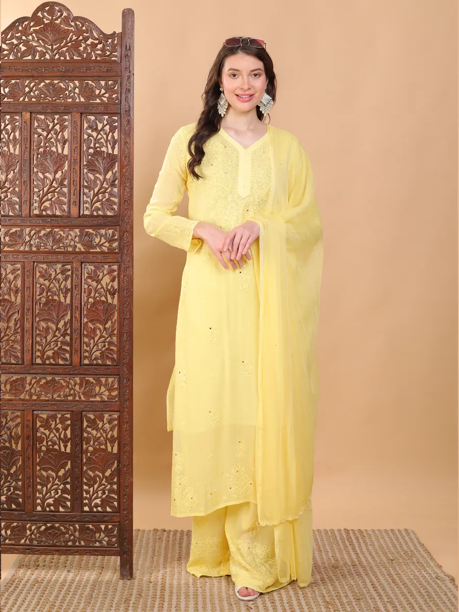 Surmai Premium Chikankari Viscose Mukaish Kurti Set