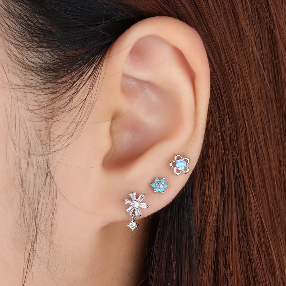 Turquoise Flower Stud