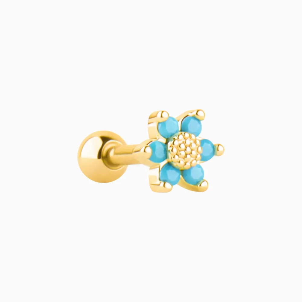 Turquoise Flower Stud