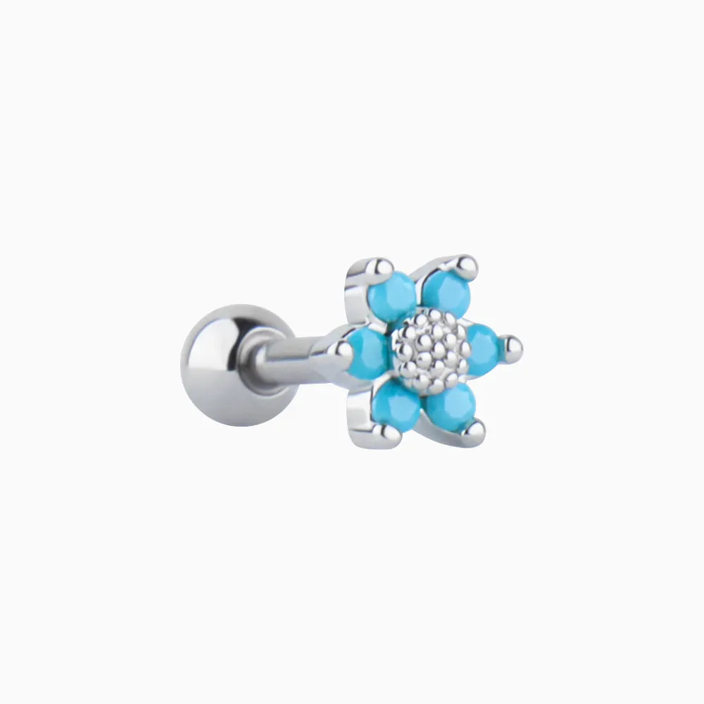 Turquoise Flower Stud