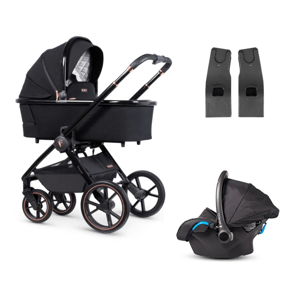 Venicci Tinum 2.0 Special Edition 8Pc Travel System Bundle - Stylish Black