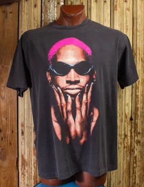 Vintage Dennis Rodman Out Of This World Graphic T Shirt 90s Black XL