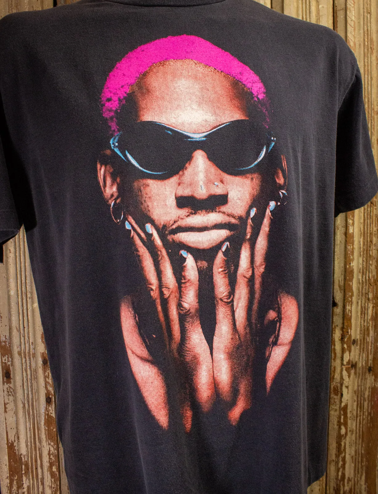 Vintage Dennis Rodman Out Of This World Graphic T Shirt 90s Black XL