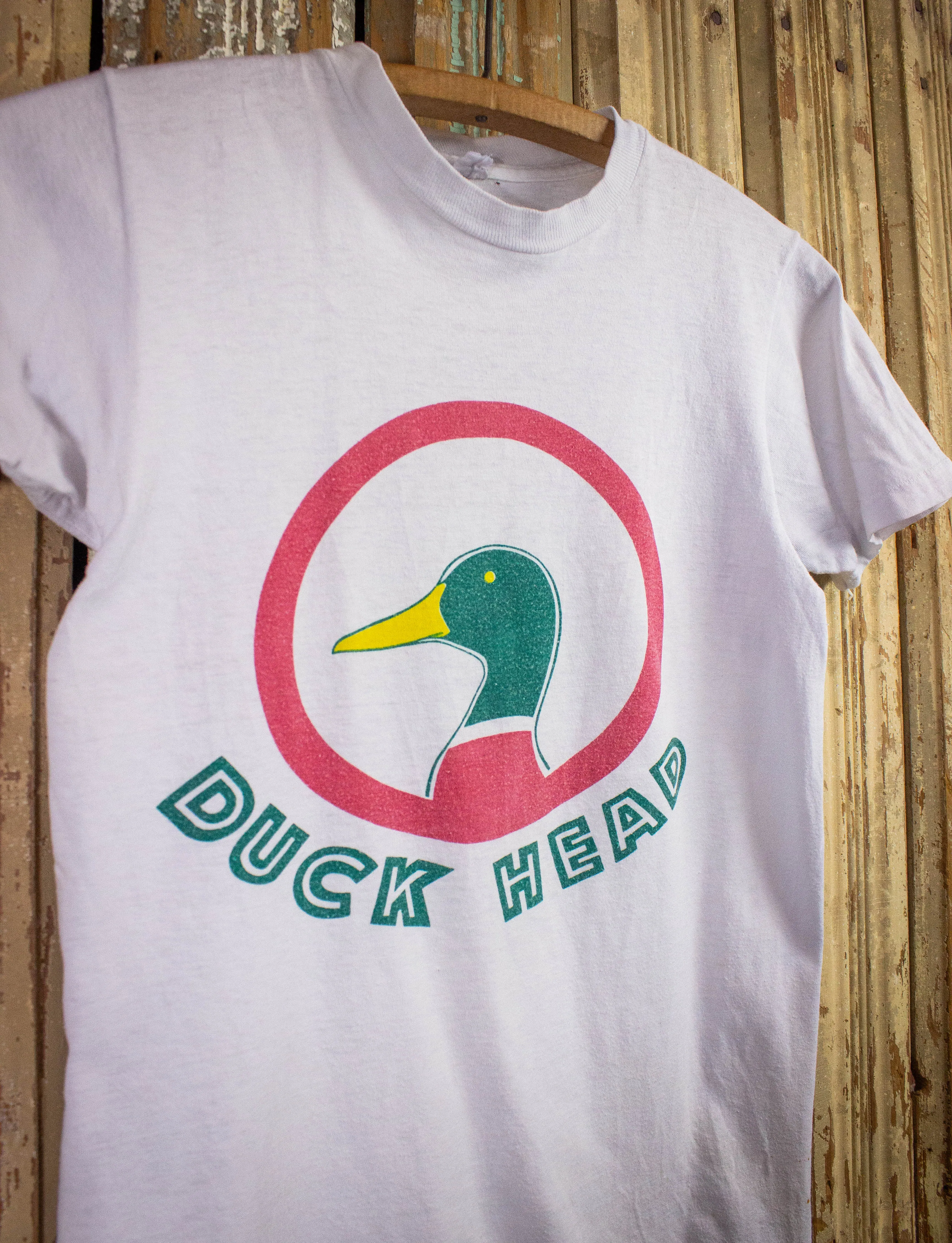 Vintage Duck Head Graphic T Shirt 80s White XS