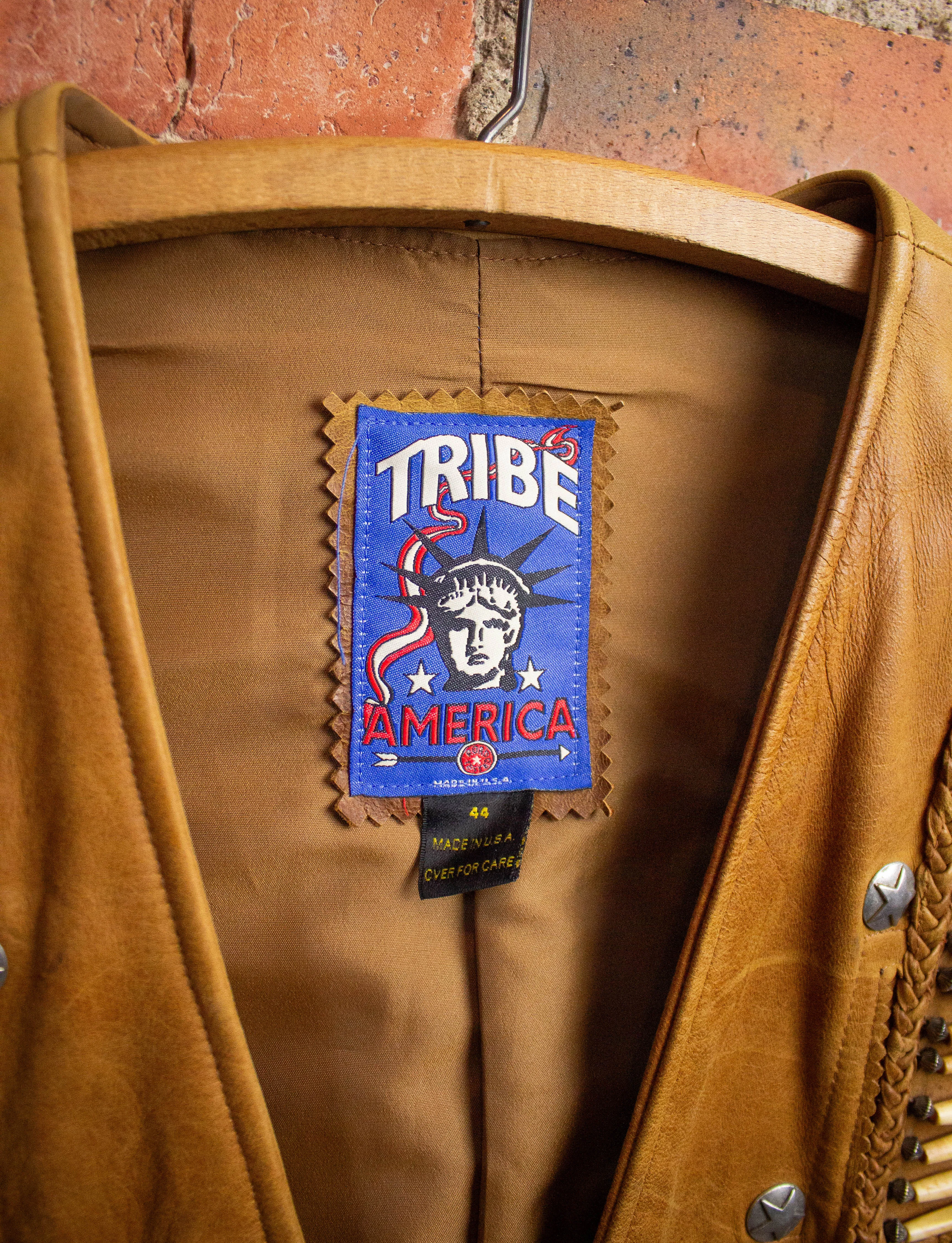 Vintage Tribe Bone Tan Leather Vest XL