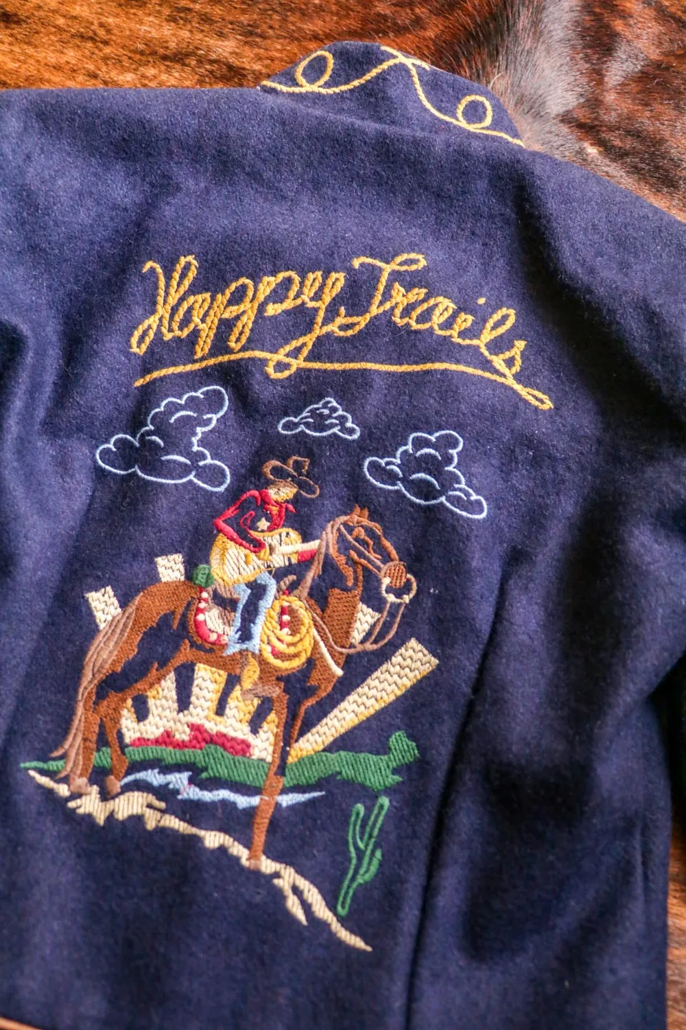 Vintage Wool Embroidered Happy Trails Western Jacket