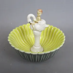 Wade Pottery Cherub On Swan Trinket Dish Vintage Mid Century c1950