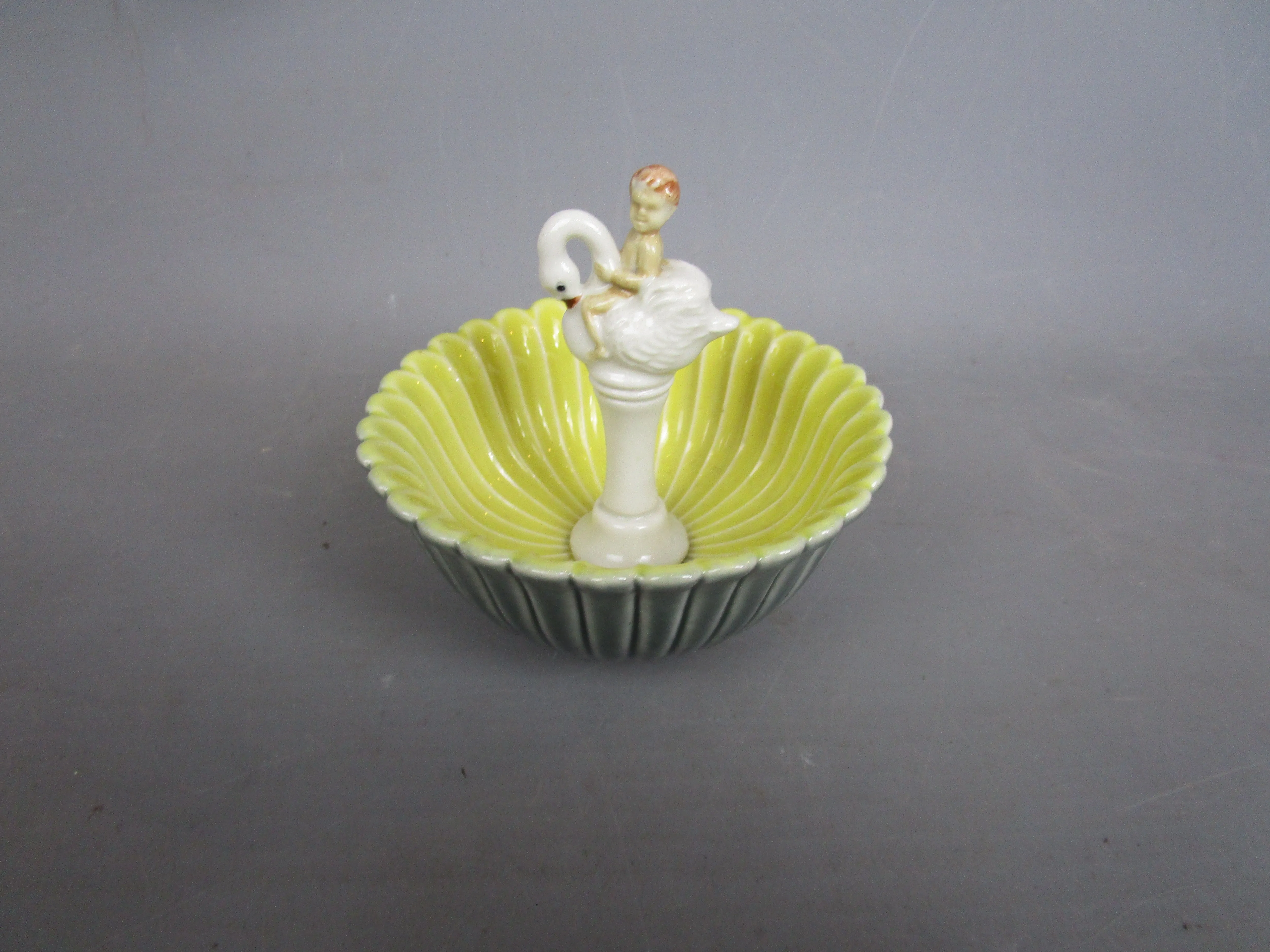 Wade Pottery Cherub On Swan Trinket Dish Vintage Mid Century c1950