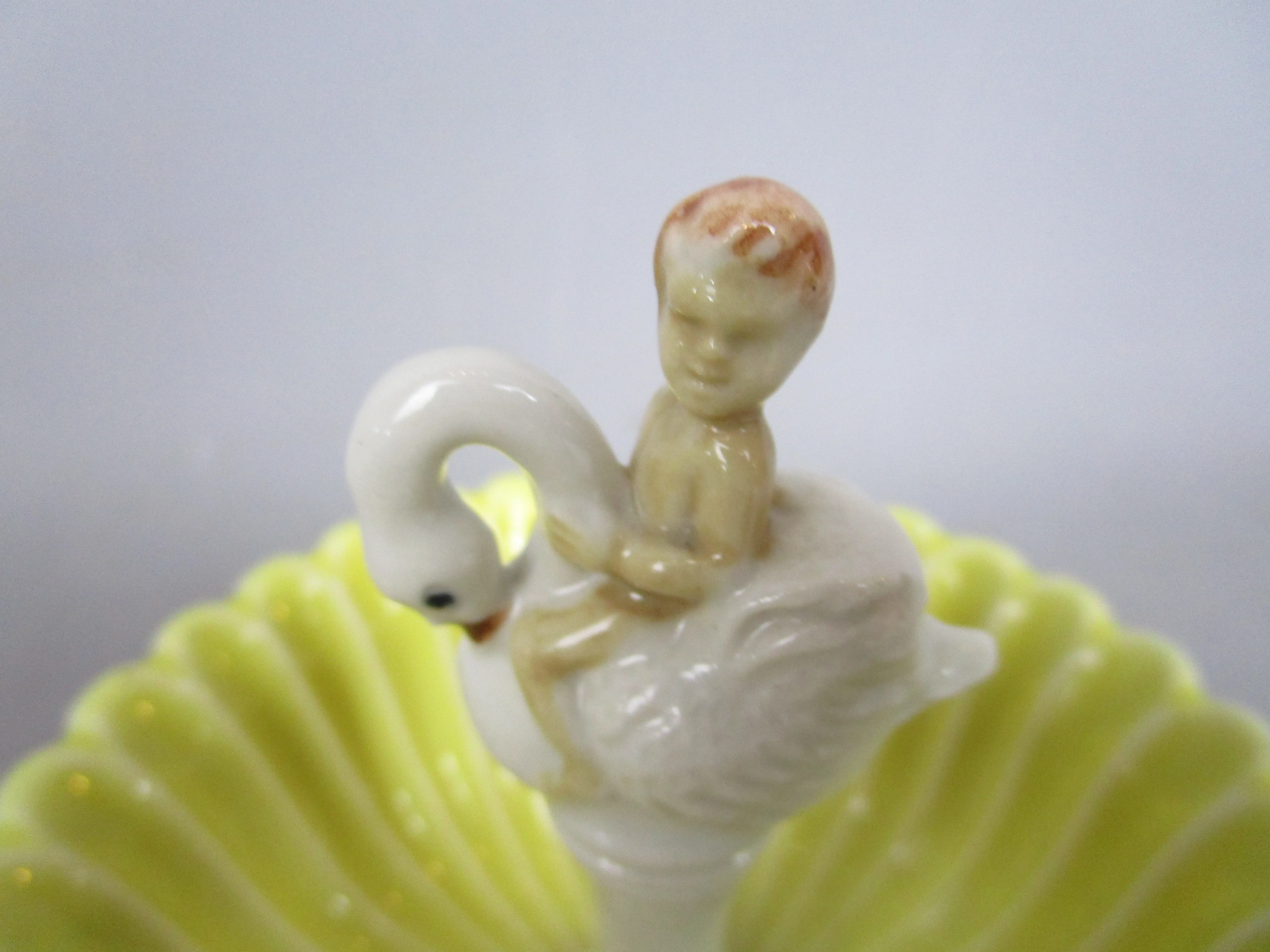 Wade Pottery Cherub On Swan Trinket Dish Vintage Mid Century c1950