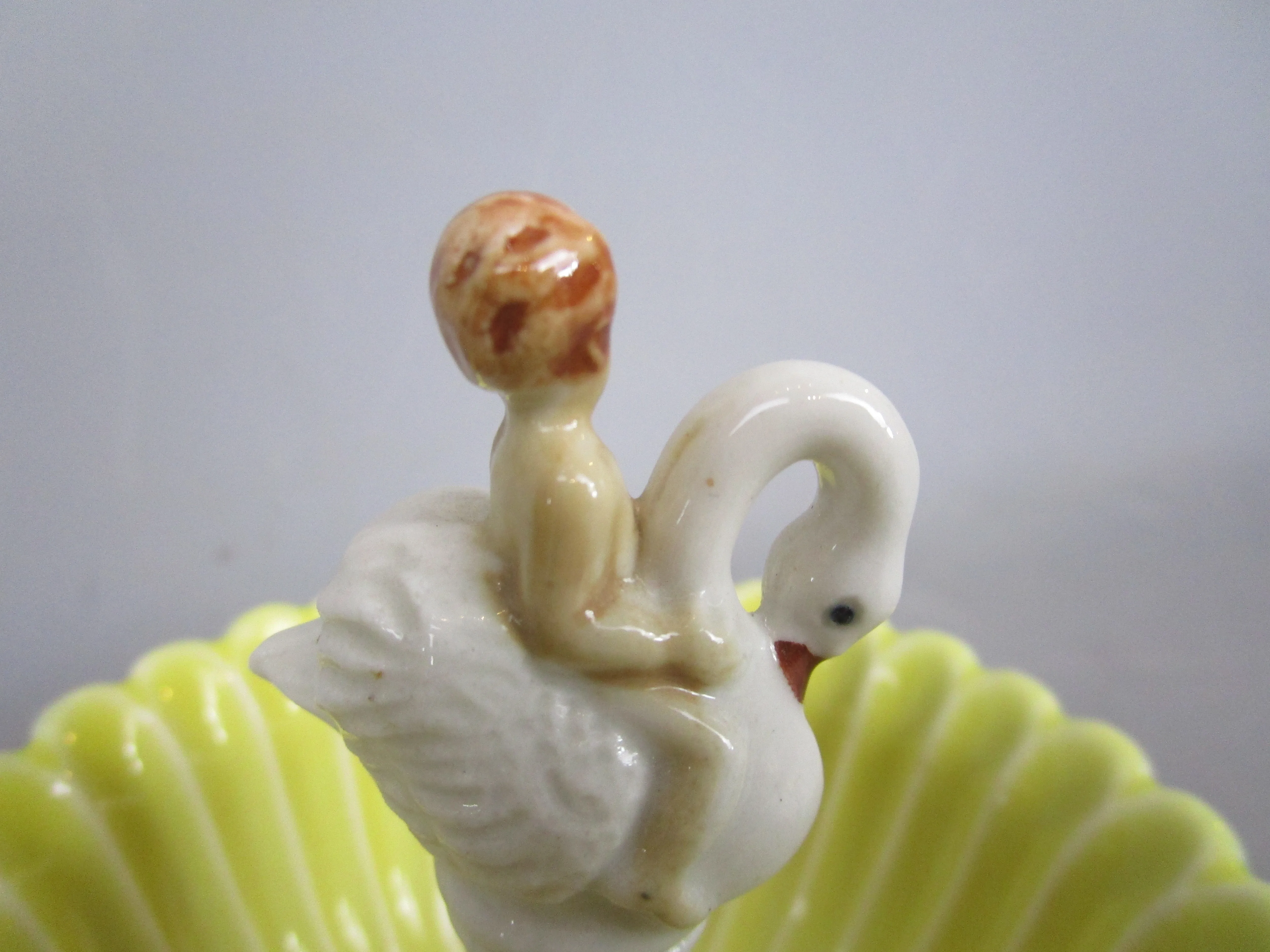 Wade Pottery Cherub On Swan Trinket Dish Vintage Mid Century c1950